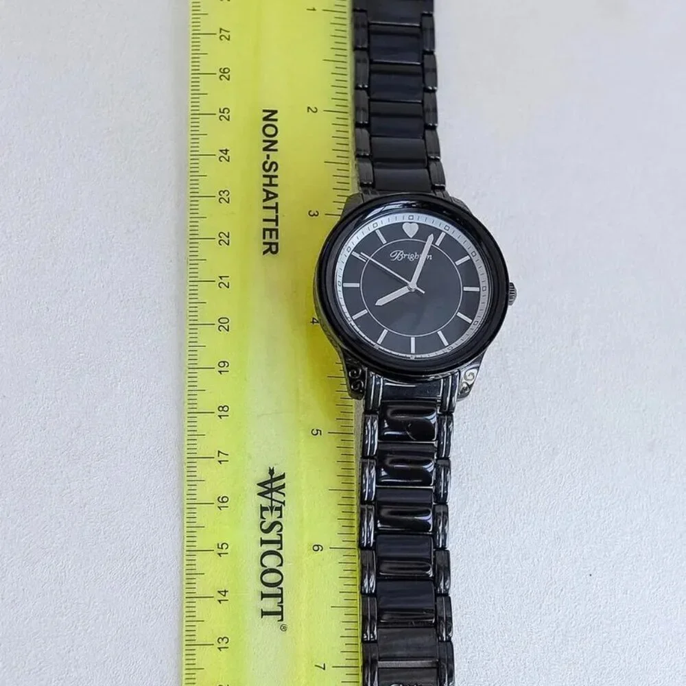 Brighton Large Face Black Link Carpenteria Retired/Vintage Watch Size 6.5 inches